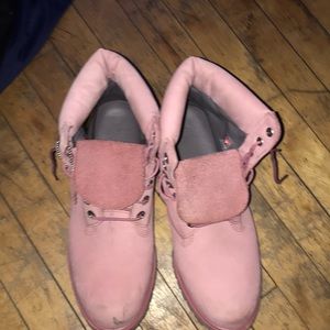 Pink Timberlands.